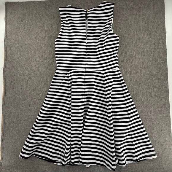 The Limited Striped Fit & Flare Dress Navy White Medium Cocktail, Casual, Event - Picture 9 of 12